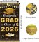 Class of 2026 Graduation Door Cover - Black & Gold Congrats Grad Backdrop - Extra Large Fabric Front Door Banner - Hanging Porch Sign Decor for Indoor & Outdoor 2026 Party Supplies